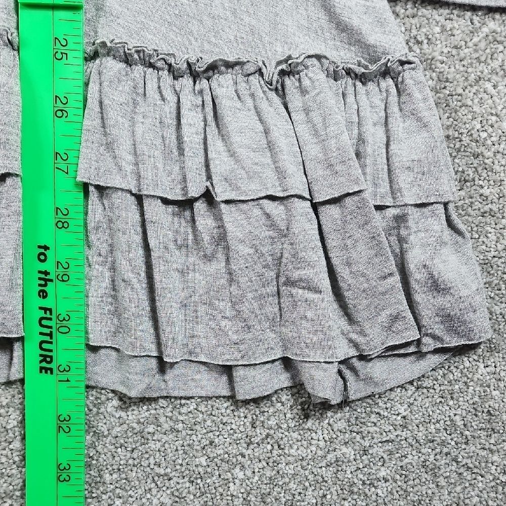 Easel Women's Ruffle Hem Stylish Tunic Blouse Light Gray Size Large - Picture 4 of 7
